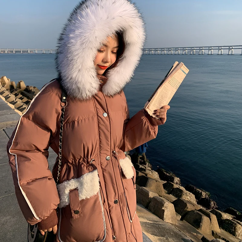 New Tide Ins Loose Coat Female Casual Trench Women Mori Style Thickening Cotton-padded School Long Over-the-knee Winter Overcoat