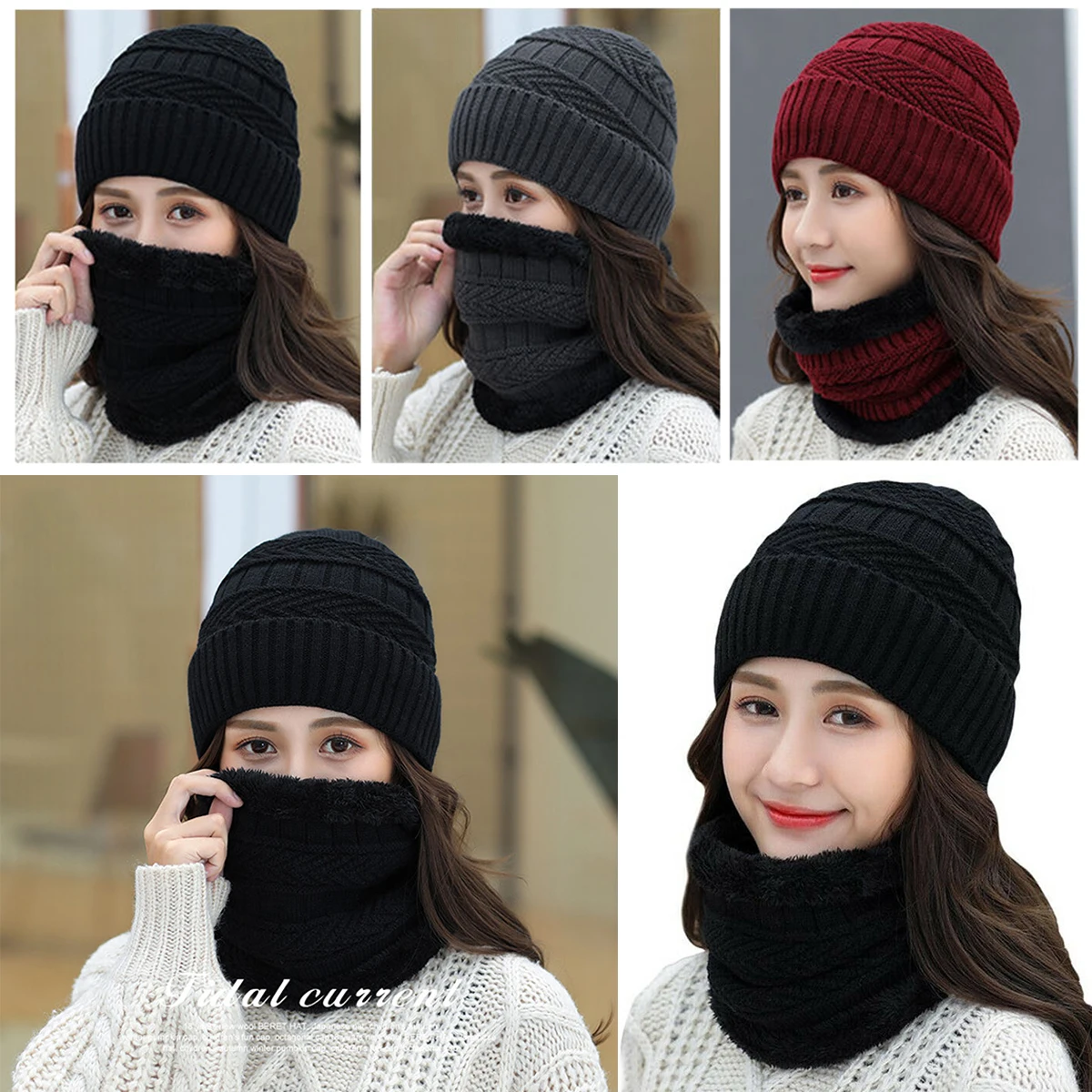 1 шт. шапка для шляпы теплые шапки Мужская шарф дышащая вязаная женщин