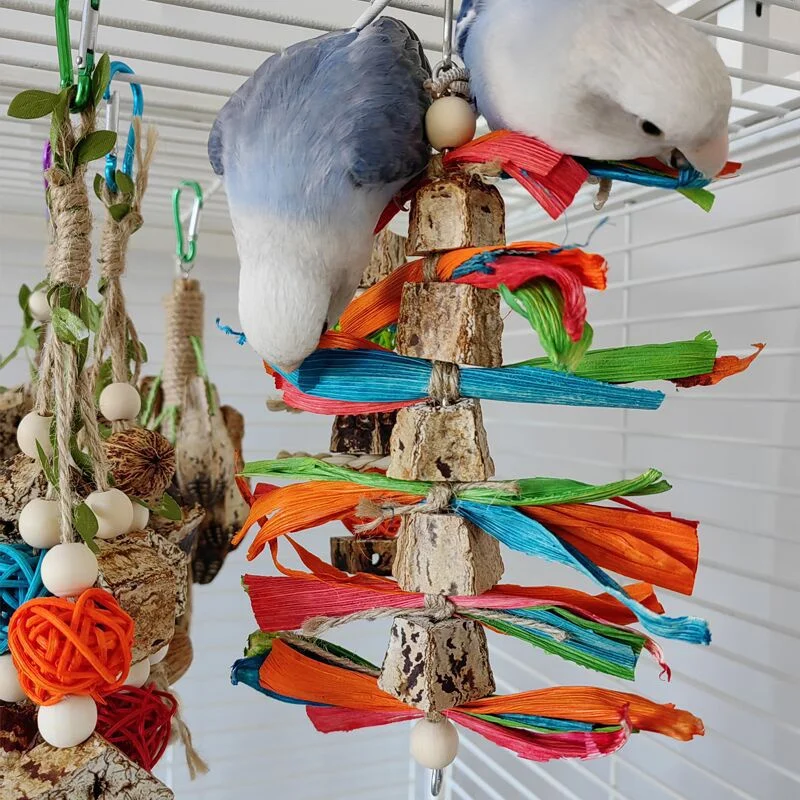 

Colorful Hanging Parrot Bird Molar Toy Articles Parrot Bite Pet Bird Toy for Parrot Training Bird Swing Biting Toy