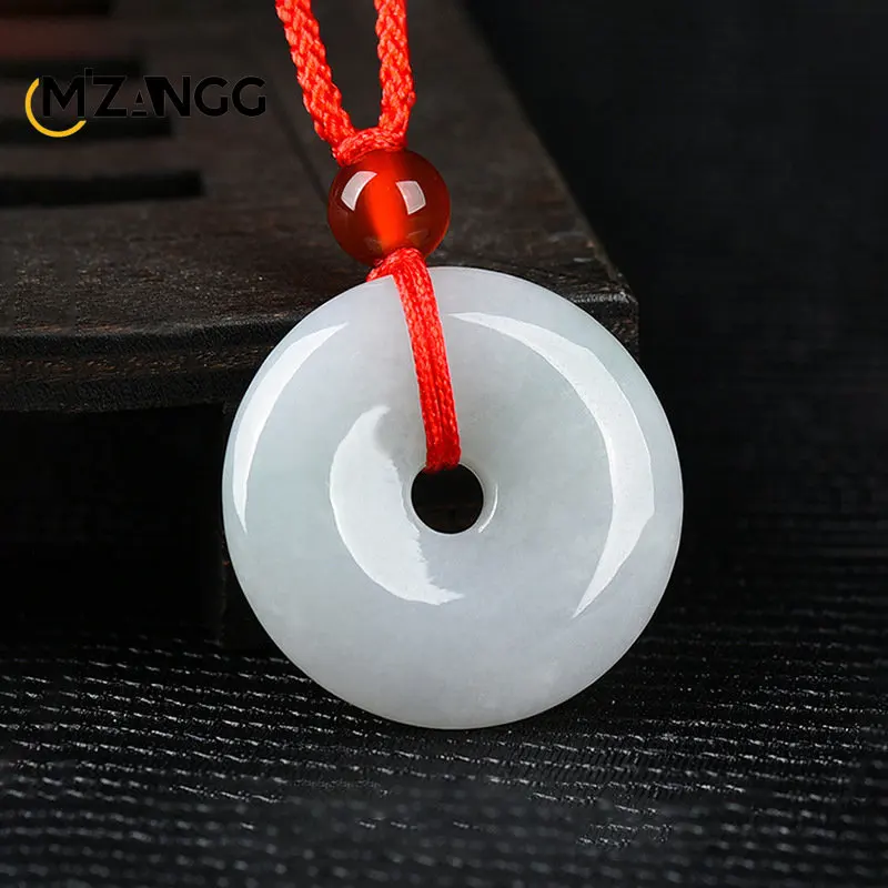 

Natural Myanmar A Goods Jade Peace Buckle Pendant Luxury Ice Kind Jade Keep Peace Necklace Lucky Amulet Pendant