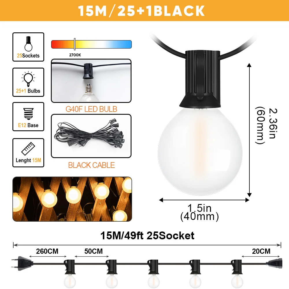 

Grensk светодиодные гирлянды G40 теплый белый