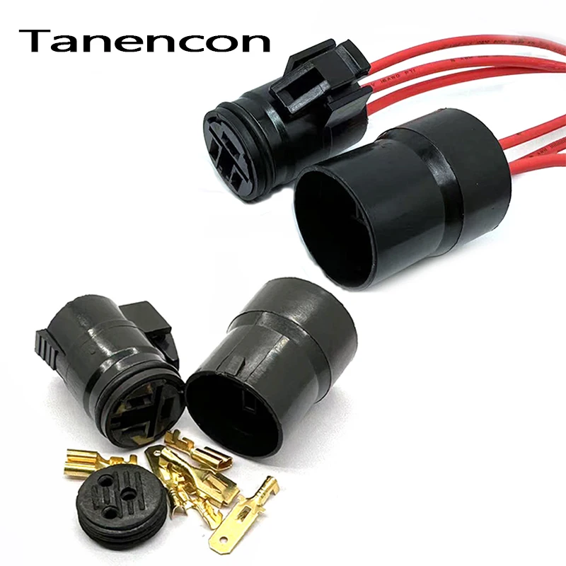 

1 Set 3 Pin Automotive Round Alternator Connectors Waterproof Wiring Harness Female Plug for Toyota 90980-10341 90980-11491