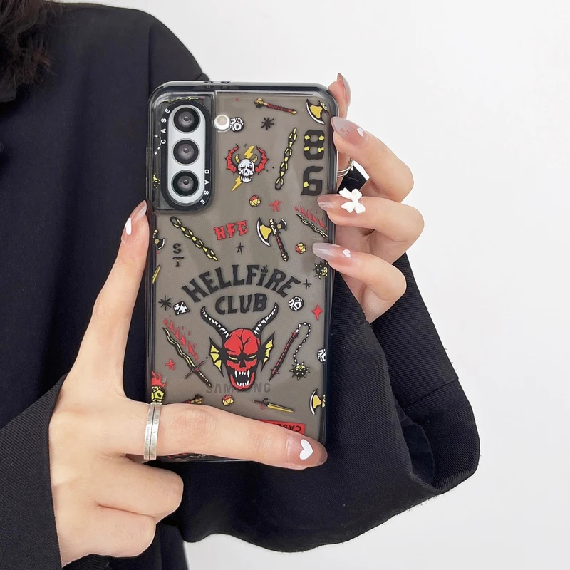 

Fashion Brand Graffiti Stranger Things Phone Case For Samsung Galaxy S21 Ultra S22 S20 FE Puls Thin Soft Silicone Cover Coque
