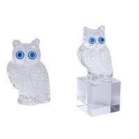 high quality crystal glass owl family figurines lovely ornament home creative animal crafts home decoration accessories gift