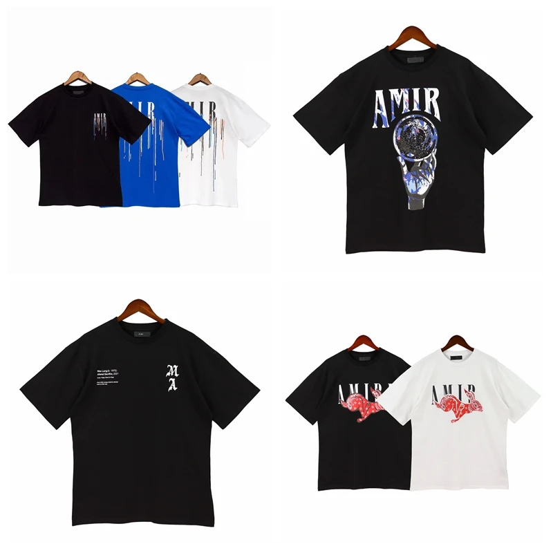 

2023 Amir футболка с граффити для мужчин и женщин, футболки с коротким рукавом, мужские парные хлопковые топы с буквенным принтом, футболки