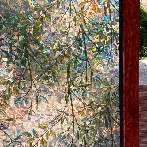 Витражная пленка для окон Green Vines Leaves
