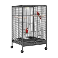 low carbon bird cage with bottom tray for parrots