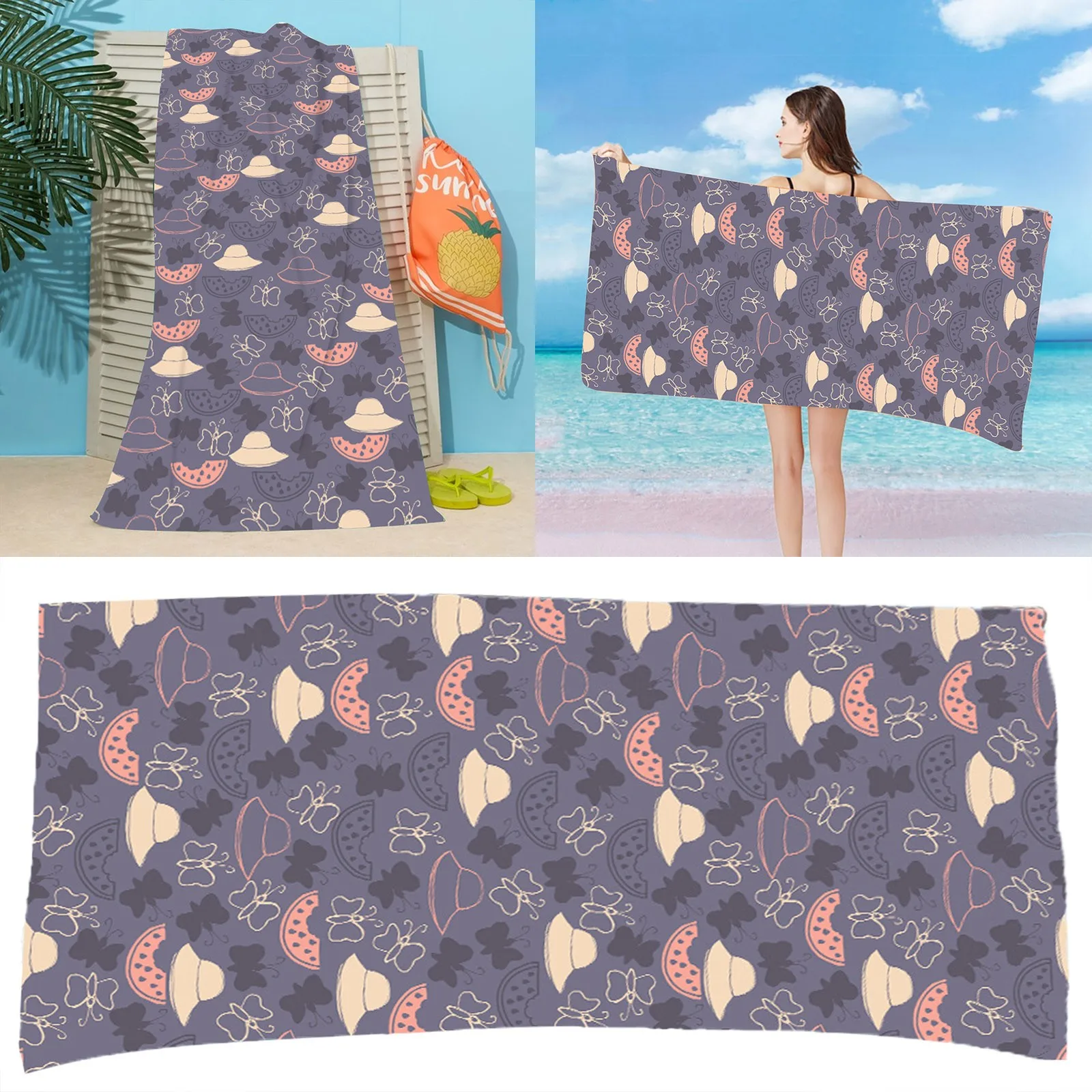 

Printing Beach Towel Digital Green Hand Towels for Bathroom Set of 2 Green Towel Sets for Bathroom Aqua Bath Accessories