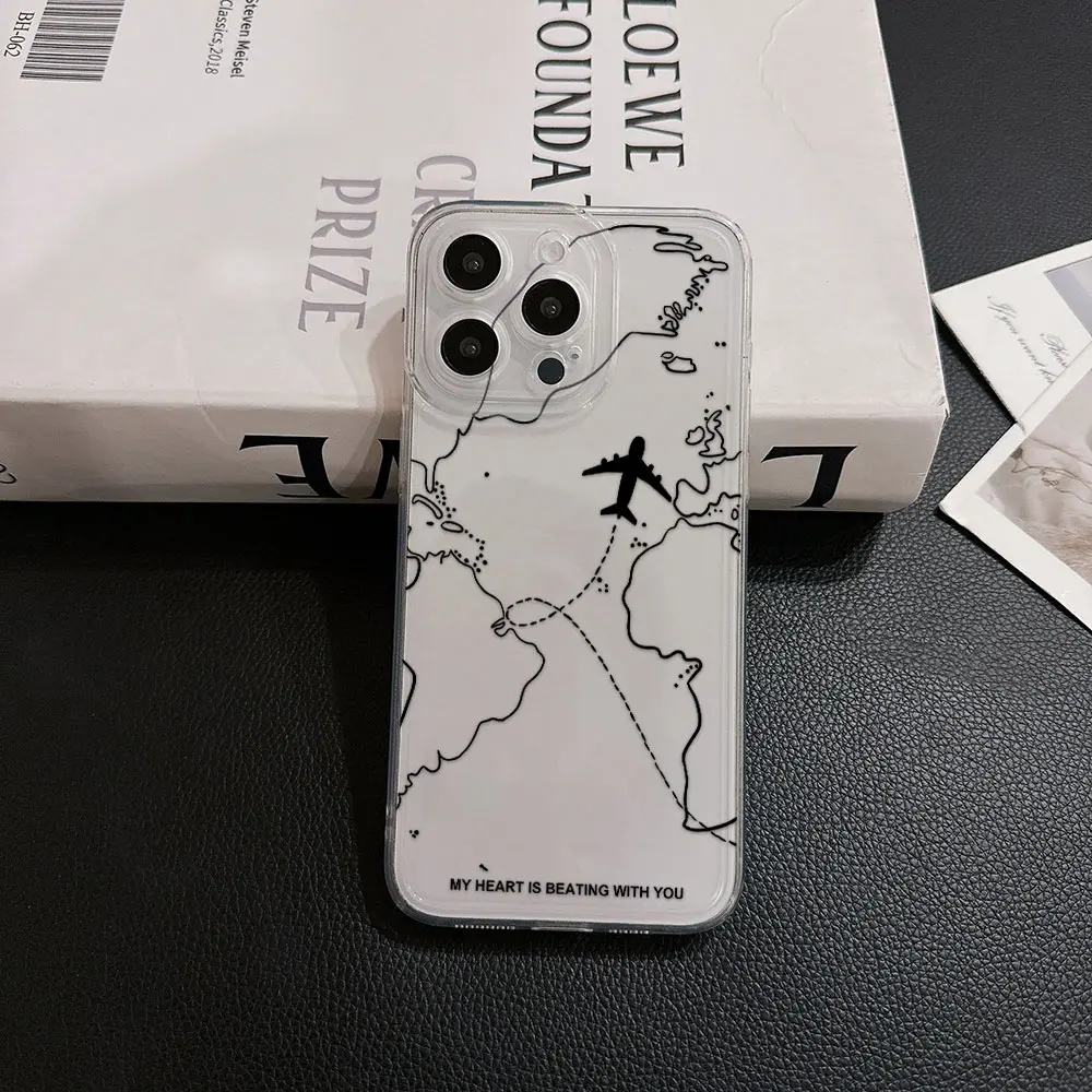 Travel-nspired Airplane Route Desian Phone Case for Oppo Realme C63 C65 C67 C55 C53 C35 C33 C31 C30 C20 C21Y 12 11 10 9 9i 4G 5G