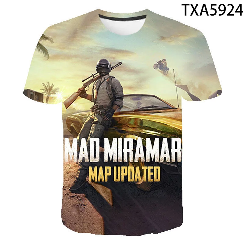 Футболка для игры Pubg повседневный модный топ с 3D принтом коротким рукавом