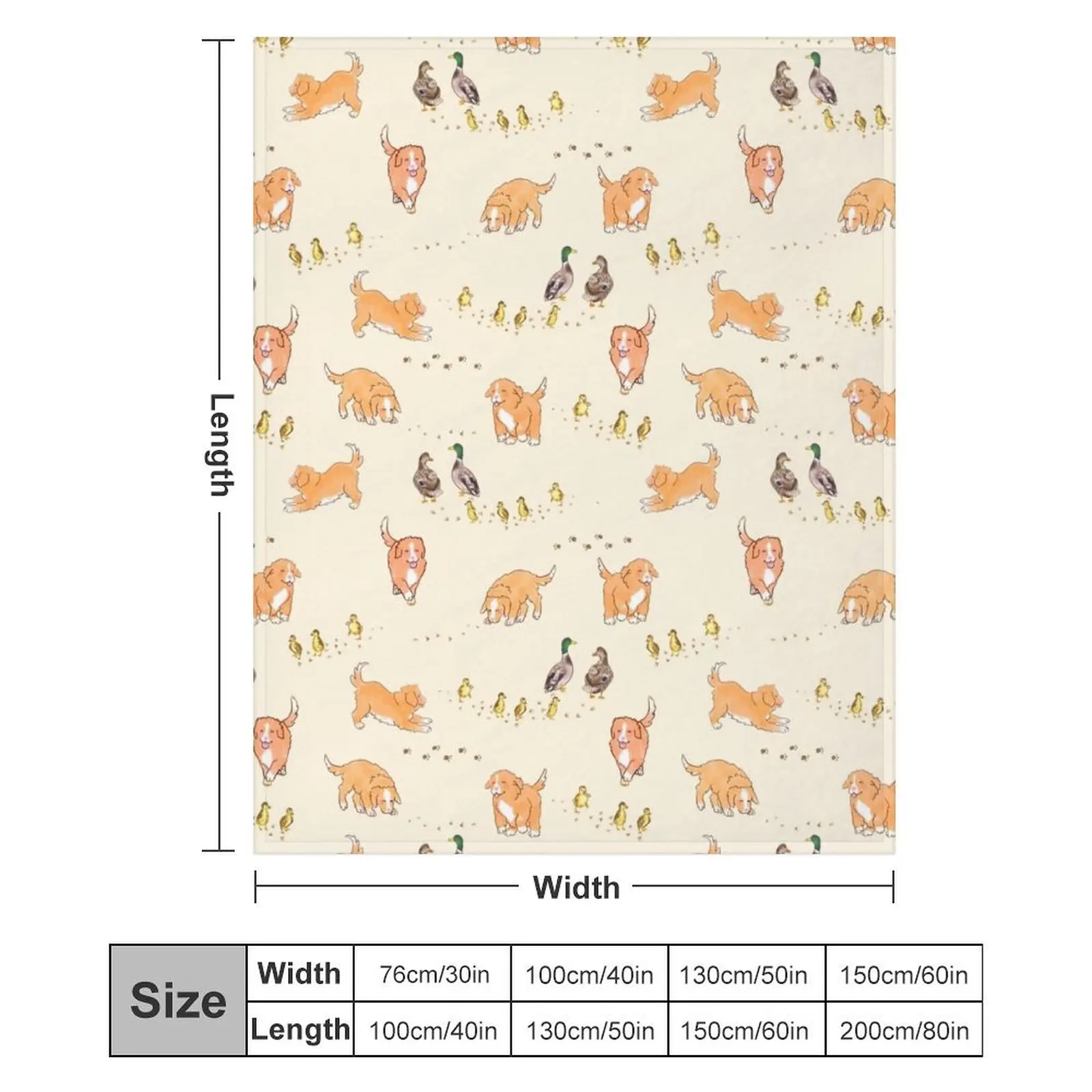 Толлер щенки и утки - кремовое одеяло для кемпинга винтажные меховые изделия