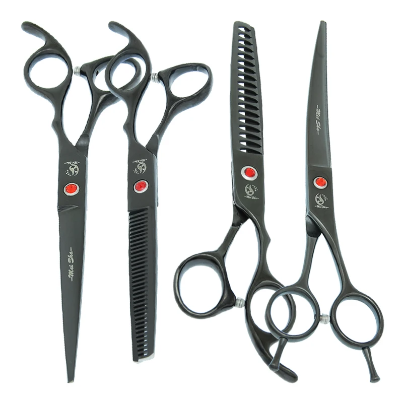 

7 inch Meisha Pets Dog Grooming Scissors Japan Steel Straight Curved Cutting Shears Pet Thinning Clipper Animal Supplies B0028A