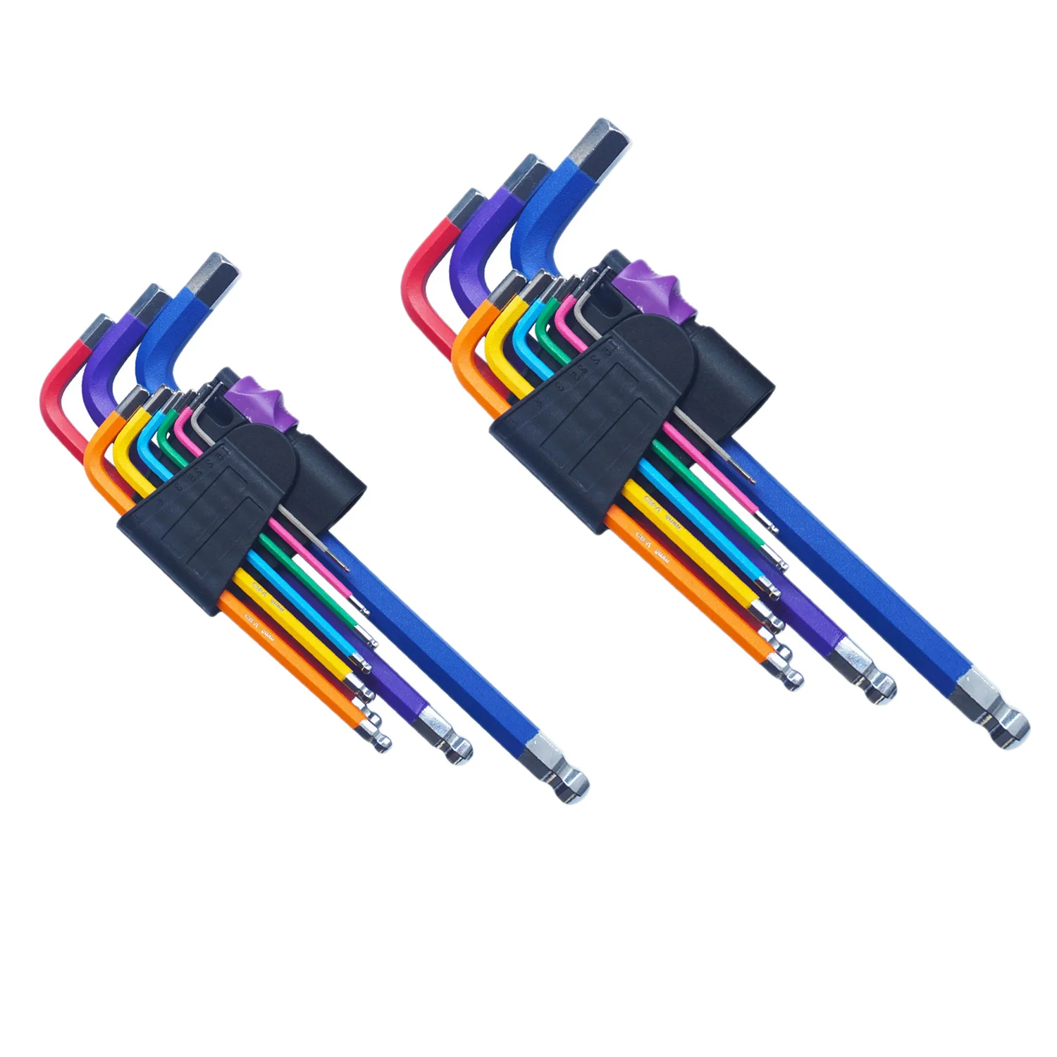 

9PCS Hex Key Set Ball End Hex Key Set Folding Hex Key Wrench Tool Set with Notched End Durable Color Hex L-Wrench Tools Kit