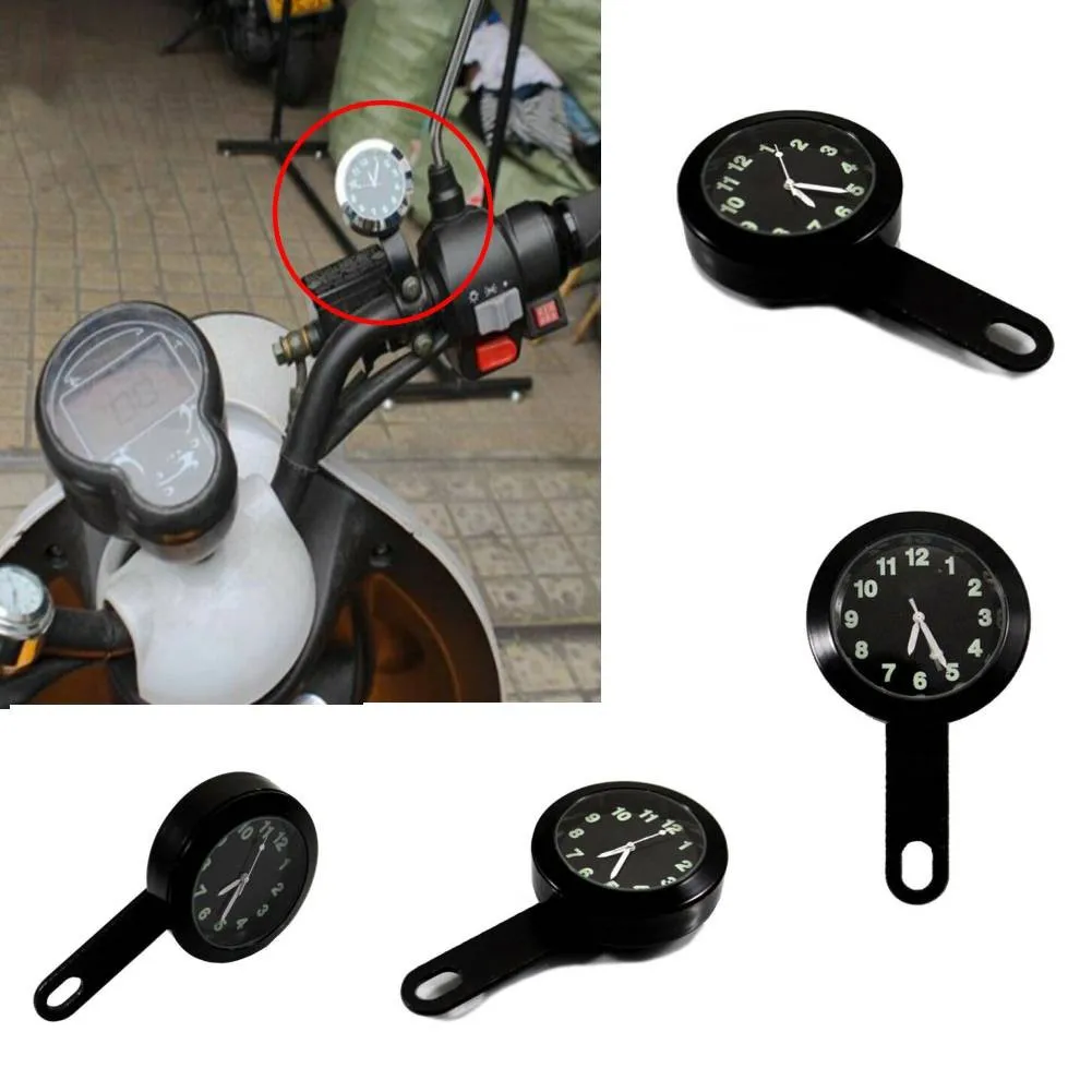 

2022New Motorcycle ATV Timetable Handlebar Clock Watch Black 6mm Waterproof Universal Mounted On 6MM Brake Lever Bolts