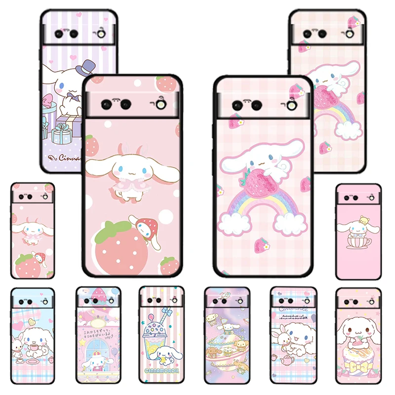 

Cartoon Cinnamoroll baby Shockproof Cover For Google Pixel 7 6 6A 5 4 5A 4A XL 5G Pro TPU Soft Silicone Black Phone Case Fundas
