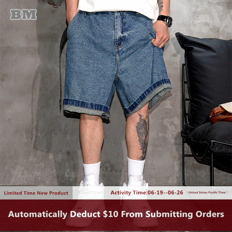 

Джинсовые шорты-карго мужские в стиле Харадзюку, модная повседневная одежда в японском стиле, джинсовые шорты в Корейском стиле, винтажные ...