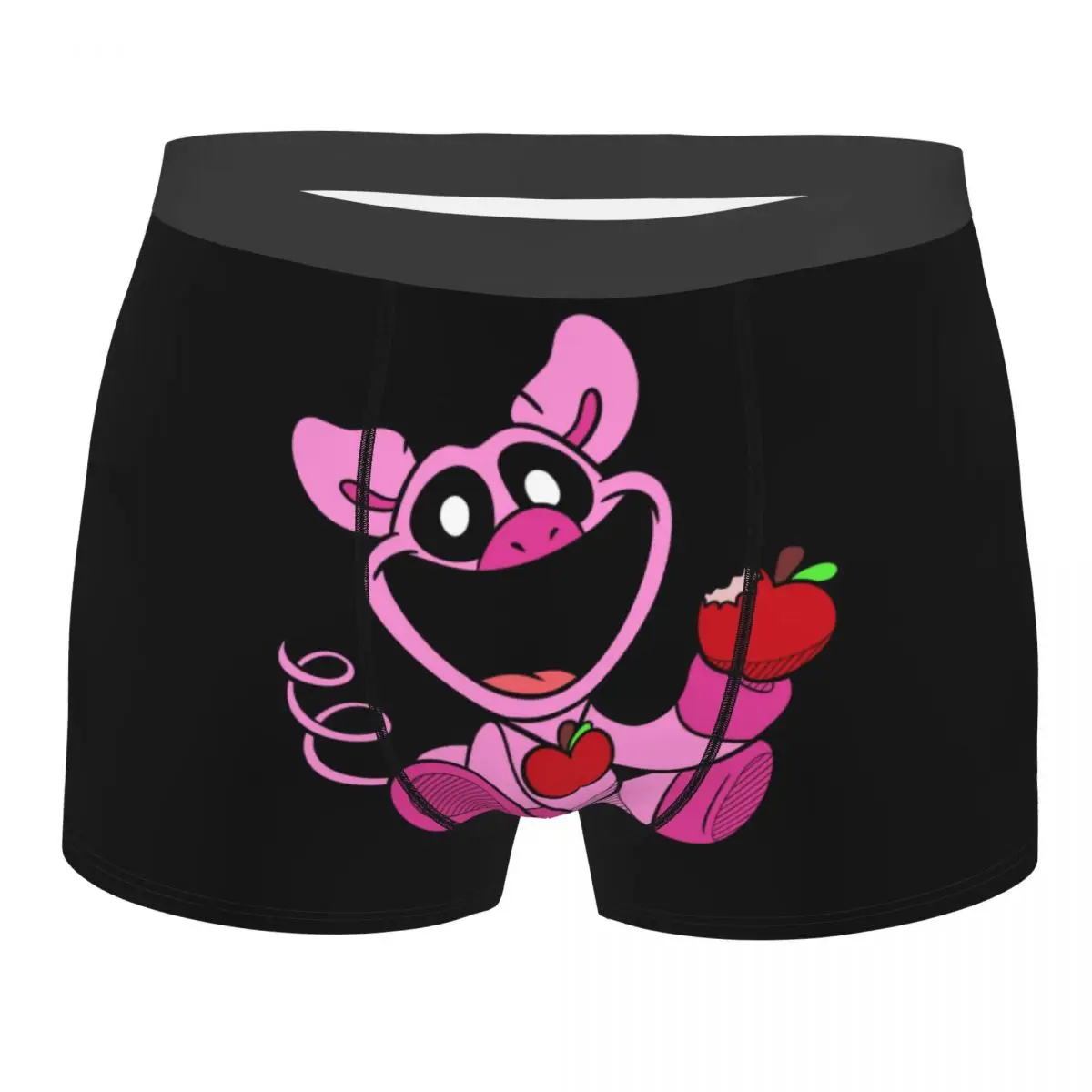 Боксеры розовые с улыбающимся большим ртом Трусы-шорты животными стрейчевое
