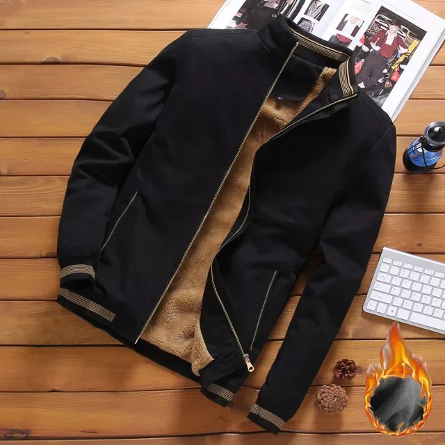 

NEW 2023 Fleece Bomber Jacket 2023 Autumn New Outwear Fashion Thick Warm Windbreaker Jacket Coat Men Casual Military Jacket Men