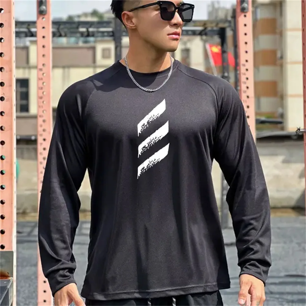 Новинка весна-осень Мужская футболка для фитнеса и баскетбола тренировочная