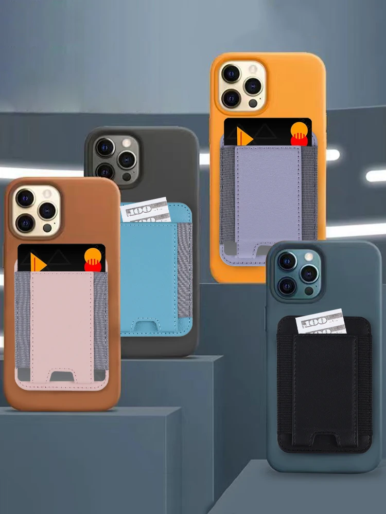 Магнитный Кожаный Кошелек-держатель Для Карт Iphone 14/15/13 Pro Max Роскошный