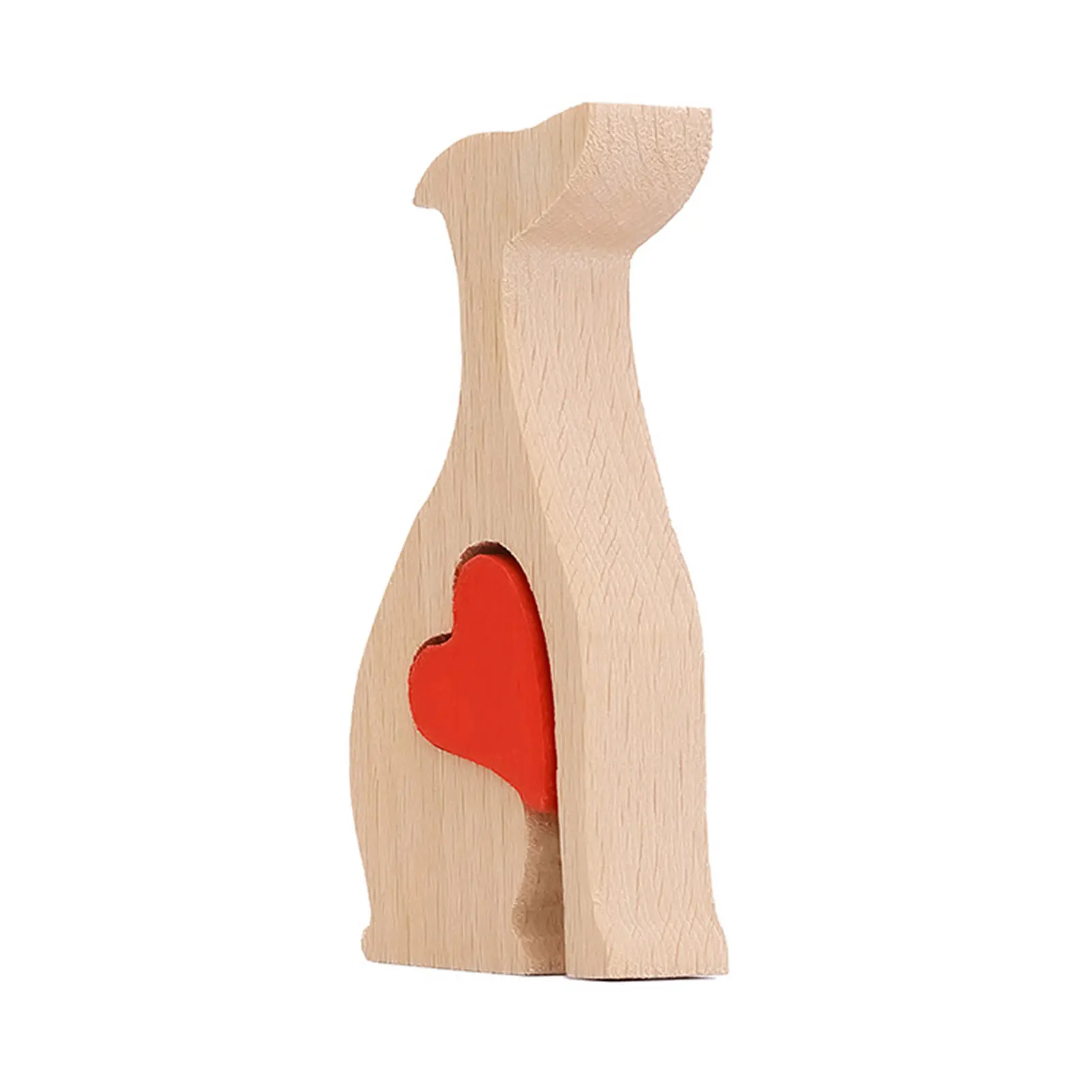 

Wooden Dog Desk Ornament Creative Craft Home Figurine for Desk Table Living Room Decor