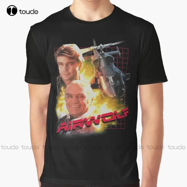 

Футболка Airwolf Graphic в стиле ретро с принтом в виде вертолета, рыцаря