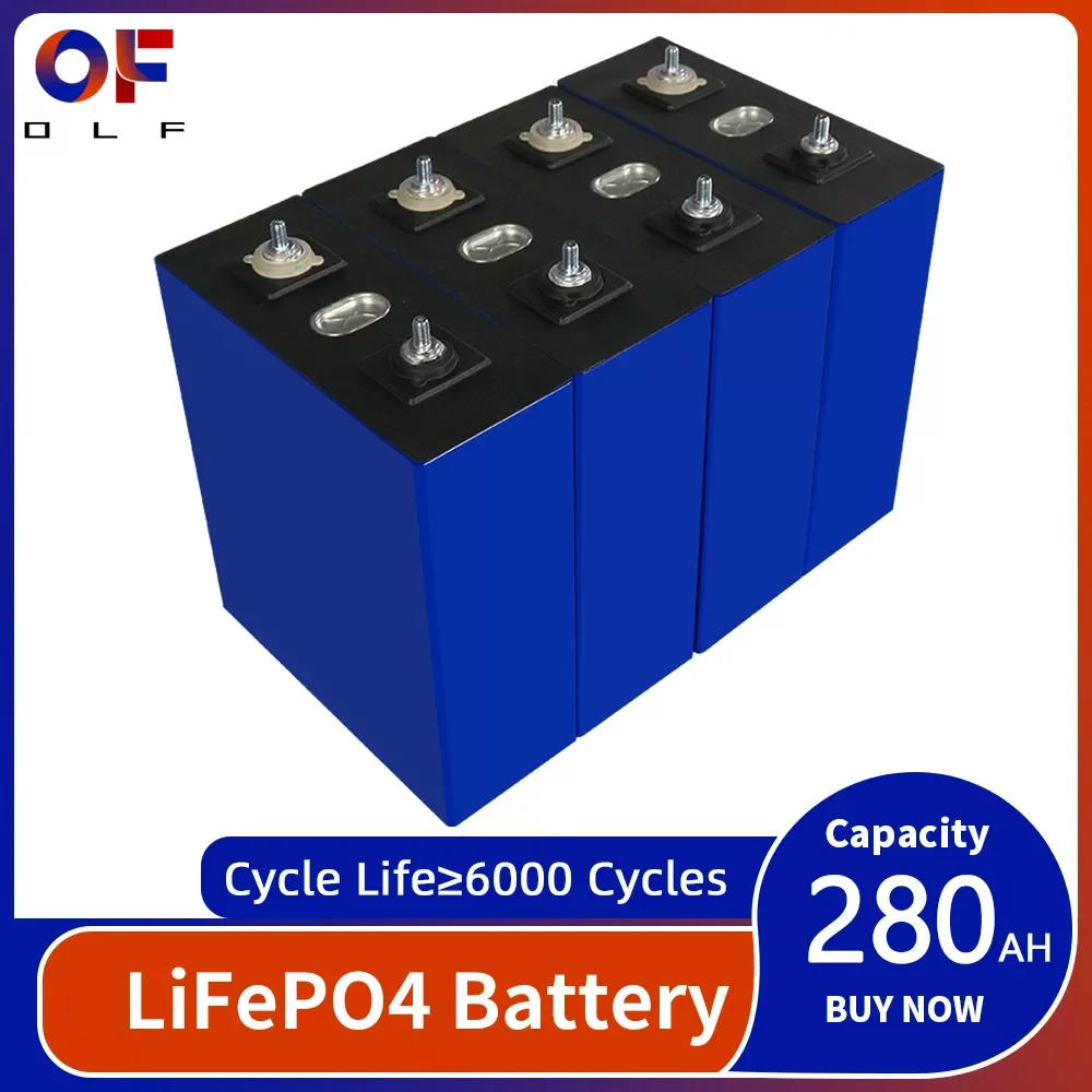 

3.2V 280Ah Lifepo4 Battery Rechargeable Lithium Iron Phosphate Cell DIY For 12V 24V 48V EV Boat Golf Cart Forklift Solar System