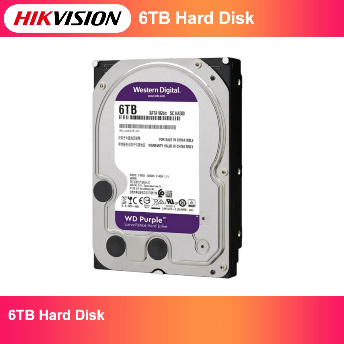 

6TB Hard Drive For Network Video Recorder