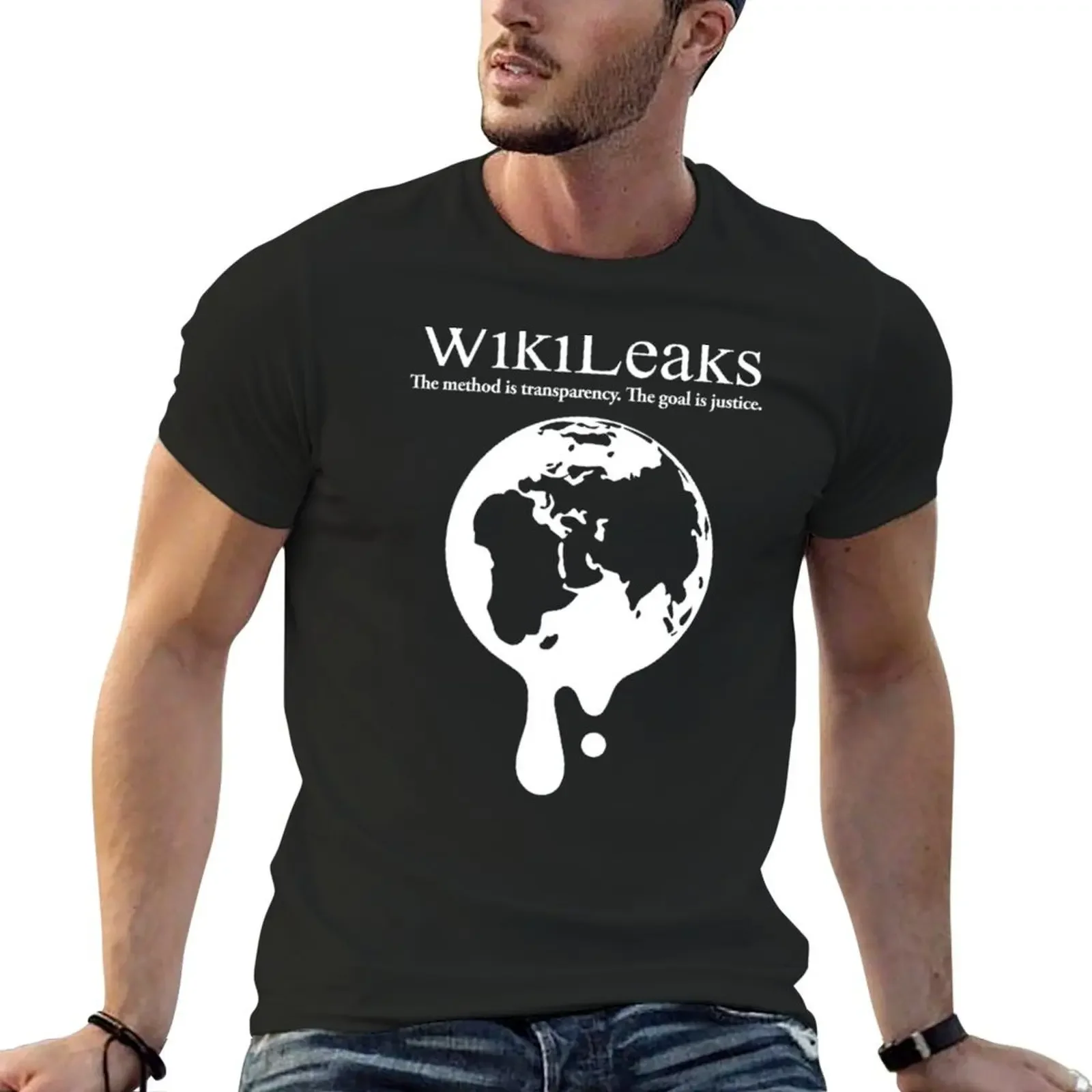 WikiLeaks Dripping Globe футболка хлопок мужской