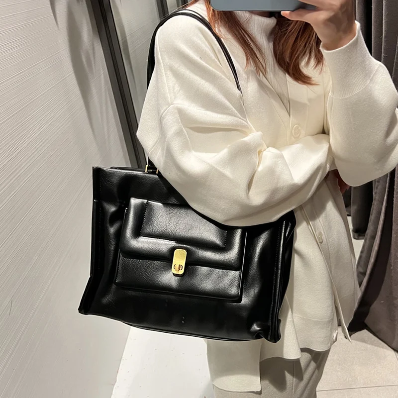 

New Fashion Bag For Women 2023 Women Bag Shoulder Bag Solid Color Large Capacity Ins Fashion Female Bag