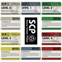 scp secret foundation card stickers special logo cosplay access grade ca 2552