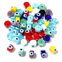 9mm round evil eye beads lampwork colorful loose barrel bead spacer glass bead for jewelry making diy bracelet necklace anklet