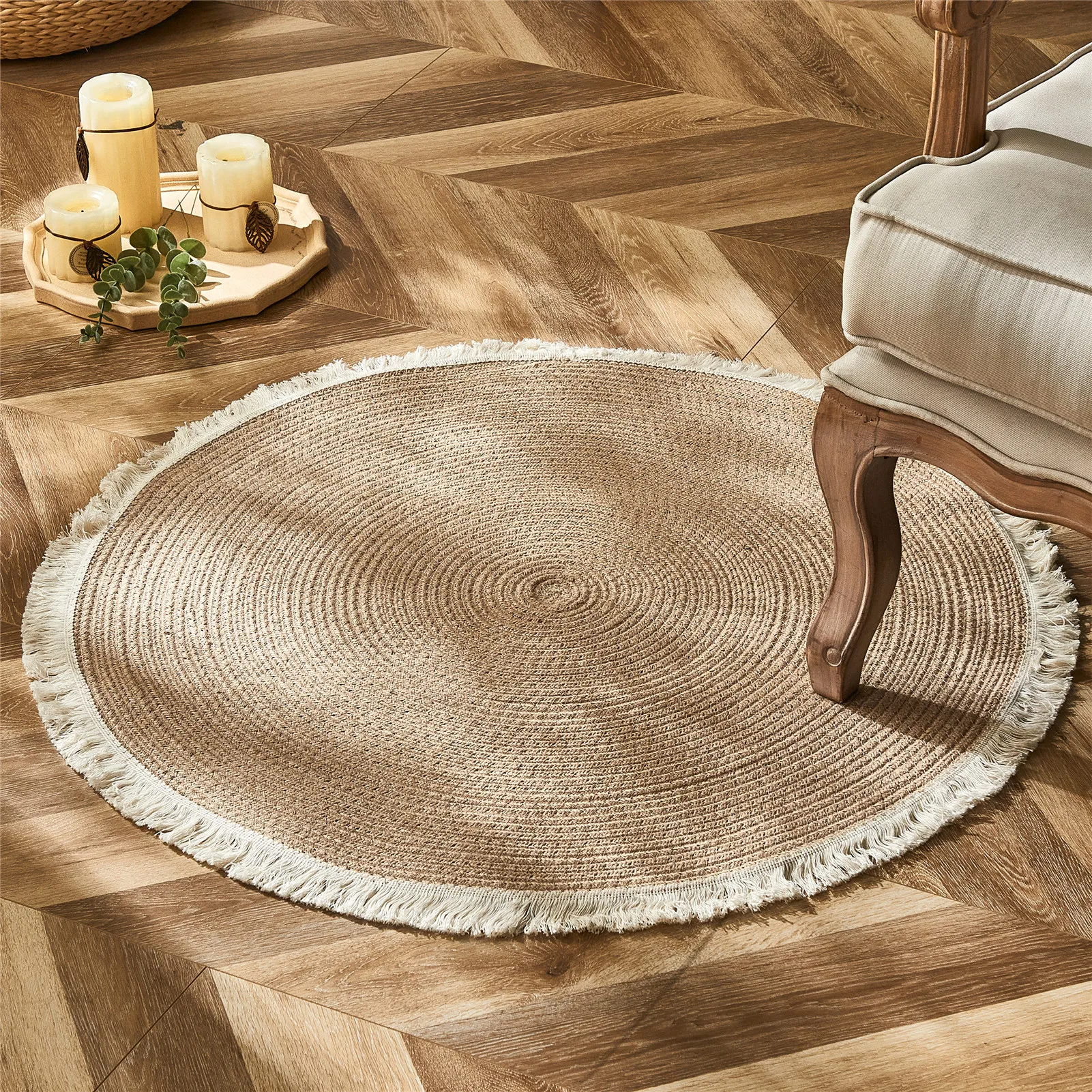 round woven rugs handmade rattan carpet with tassel for bedroom living room vintage home decor floor mats chic room door mat free global shipping