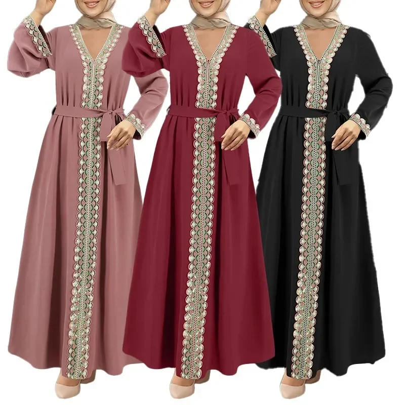 Элегантное вечернее платье Дубай Абая для женщин стильное мусульманское с