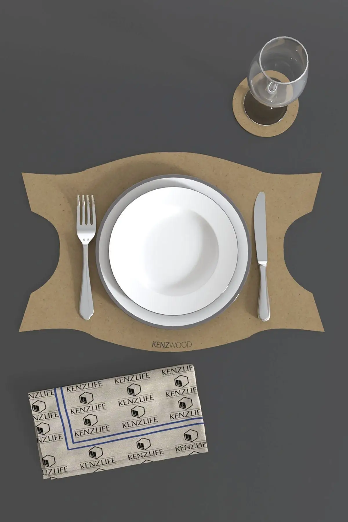 

8pcs/set Solid Design Placemats With Coaster Non Slip Table Mats Kitchen Wood Mdf Accessories Home Pad Coaster Dining Table