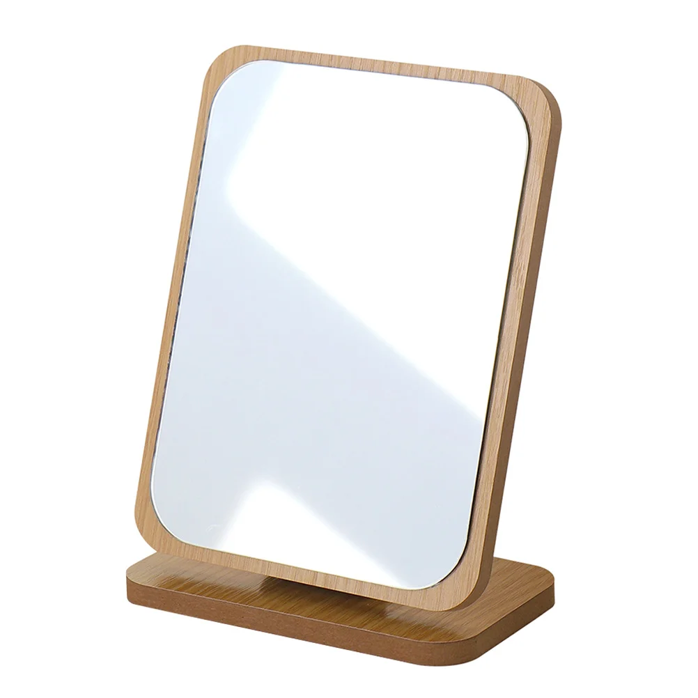 

Mirror Vanity Makeup Desktop Tabletop Foldable Table Stand Wood Standing Wooden Desk Base Decorative Home Salon Compact Mirrors