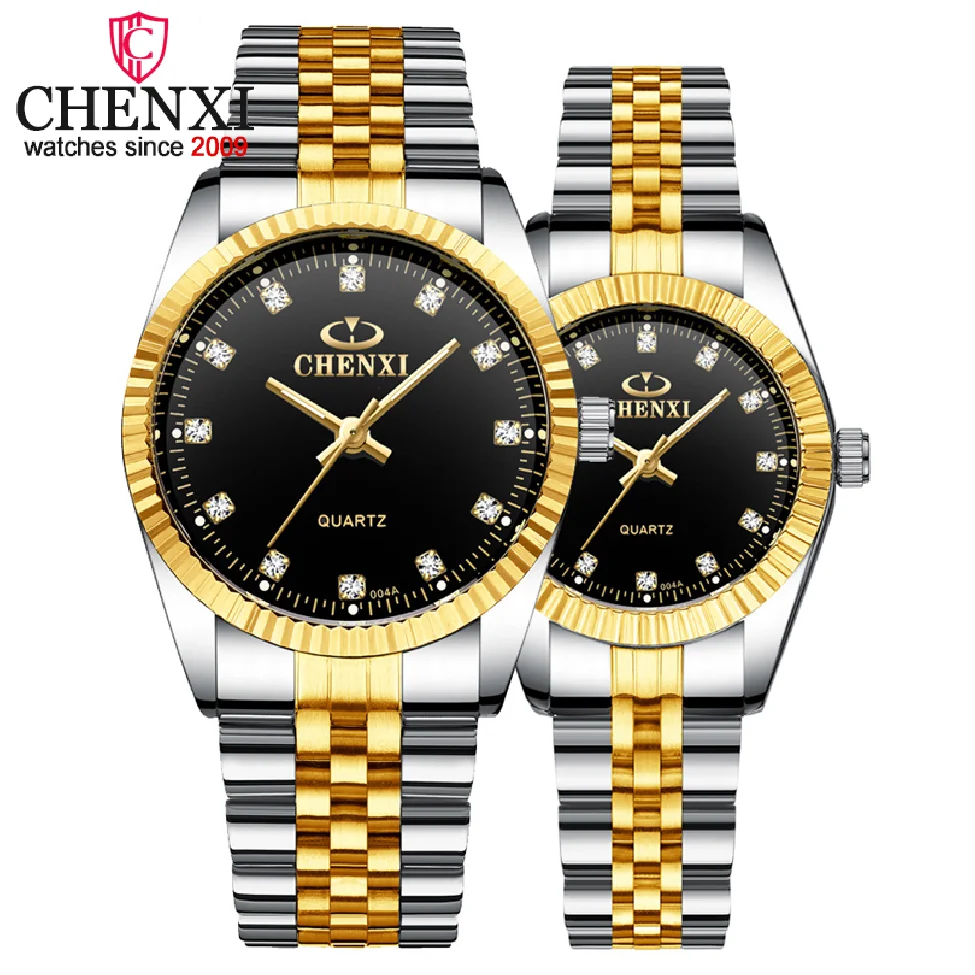 CHENXI Top Brand Lovers' Couples Quartz Men Watch Women Valentine Gift Clock Watches Ladies 30m Waterproof Wristwatches