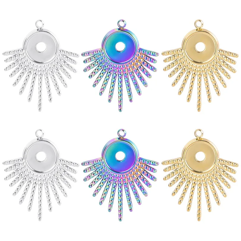 

WZNB 5Pcs Tassel Sun Sector Stainless Steel Charms for Jewelry Making Earring Pendant Necklace Accessory Diy Material Wholesale