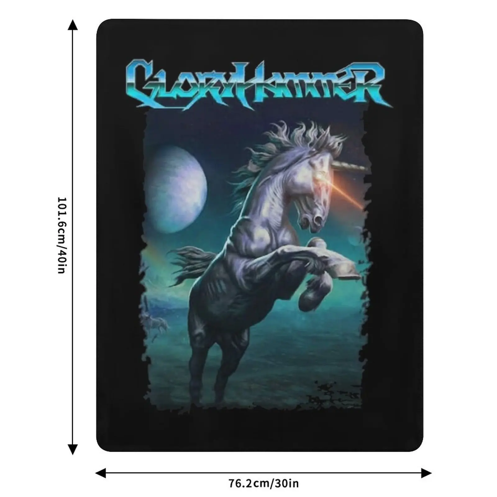 Gloryhammer - Классическое одеяло-плед Galactic Unicorn, уютное одеяло-плед, подарок на день рождения для него и для нее (art.: 3920dc42e5cd6) - 3920dc42e5cd6