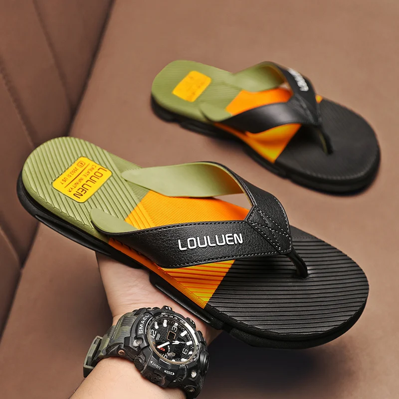 

Мужские шлепанцы, уличные тапочки, домашняя Модная Повседневная пляжная обувь, летние сандалии, размеры 39-45