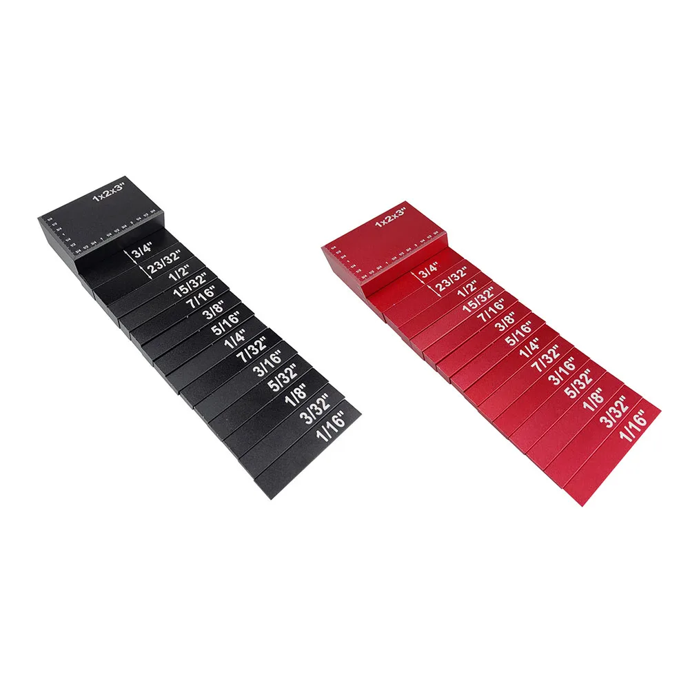 

15Pcs High Precision Height Gauge Woodworking Table Saw Height Gauge Blocks Aluminum Setup Blocks Measuring Tool