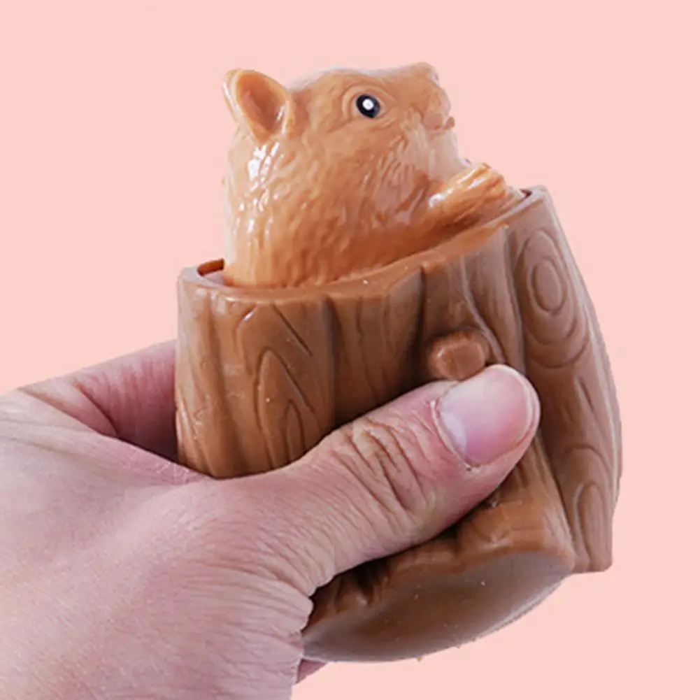 

Toy Cute Stress Relief Decompression for Animal Squirrel Squeeze Telescopic Squirrel Arise Design Silicone Prank Home Decor