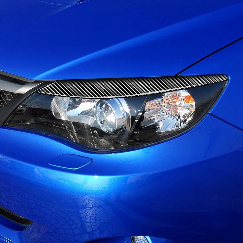 

2Pcs Stickers Trim Carbon Fiber Decoration Headlight Strip Decorative Eyebrows Cover Personalized Decals Supplies