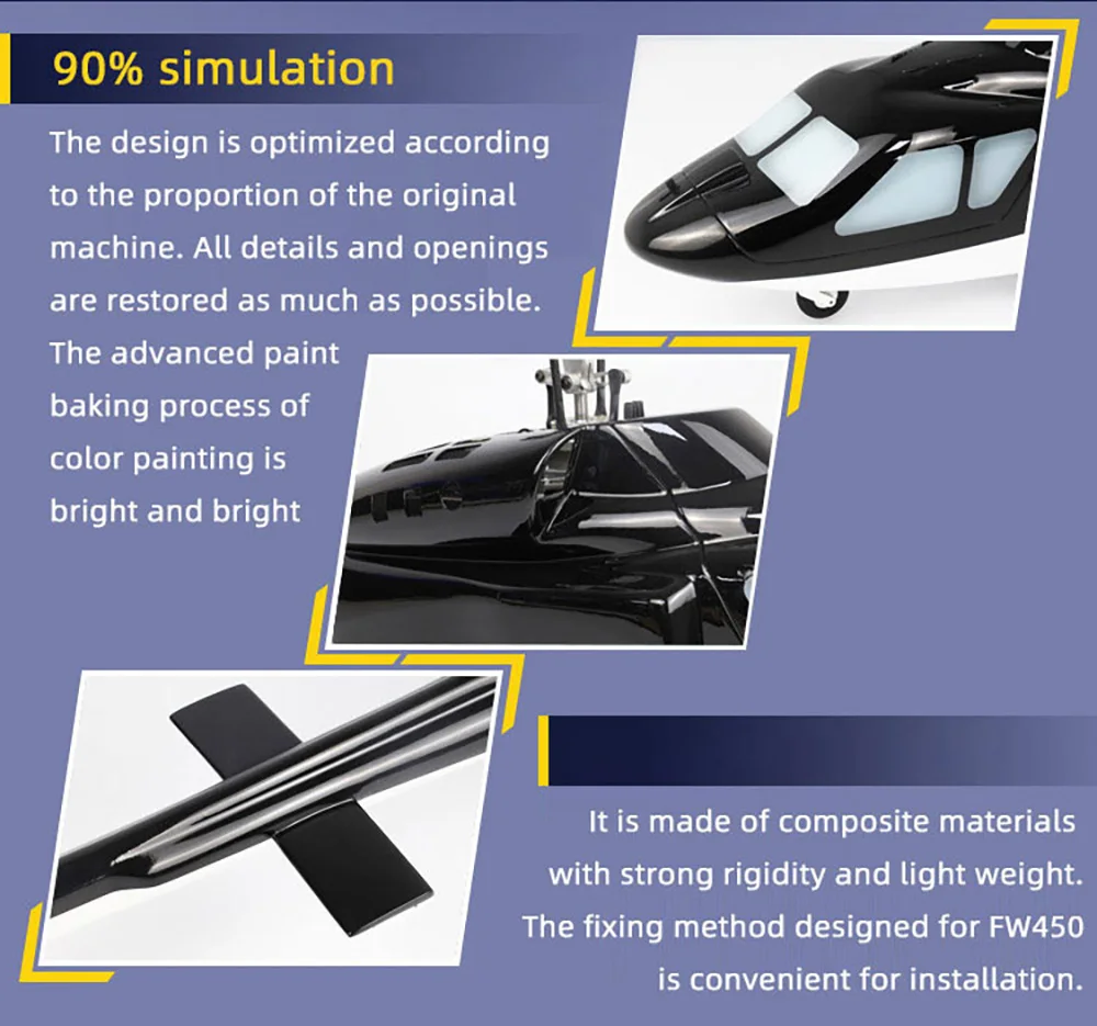 Фото FLY WING Airwolf FW450 V3 6-канальный радиоуправляемый вертолет RTF в масштабе №4