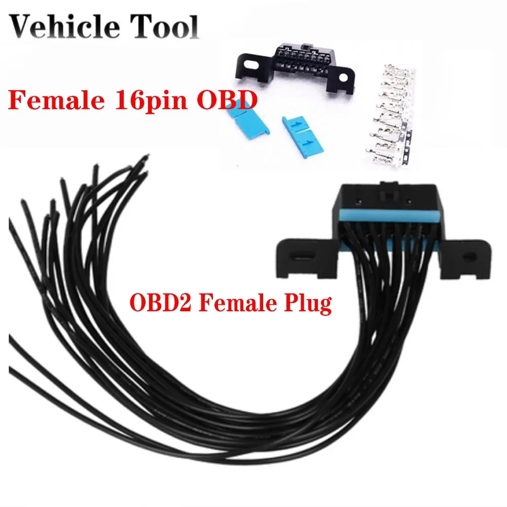 16-Отверстие OBD II автомобильный OBD2 OBDII гнездовой разъем J1962f штекер 2 кабель адаптер