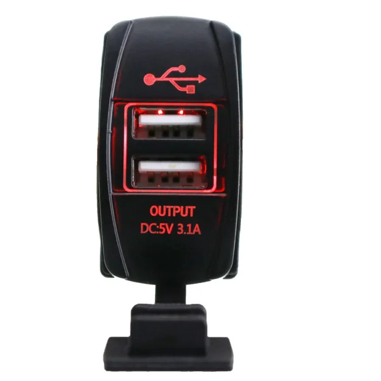 5V 3.1A Universal Car Charger Waterproof Dual USB Ports Auto Adapter Dustproof Phone