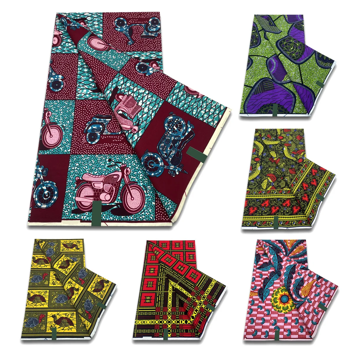 

Мотоциклетная ткань с воском Анкары, высокое качество, африканская вощеная ткань принтом 100% хлопок, мягкий гарантированный настоящий Африк...