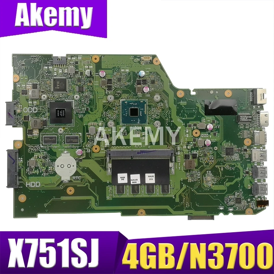 

90NB07S0-R00010 for ASUS X751SV X751SJ X751S Laptop Motherboard 4G/N3700 CPU GT920M