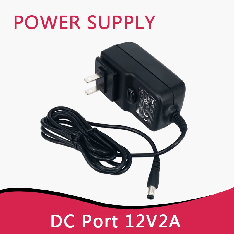 12V2A Power Supply is applicable to Raspberry Pi CM4 Sensing/CM4 Nano/CM4 Industrial Base Board,2.5mm DC Port US/EU plug