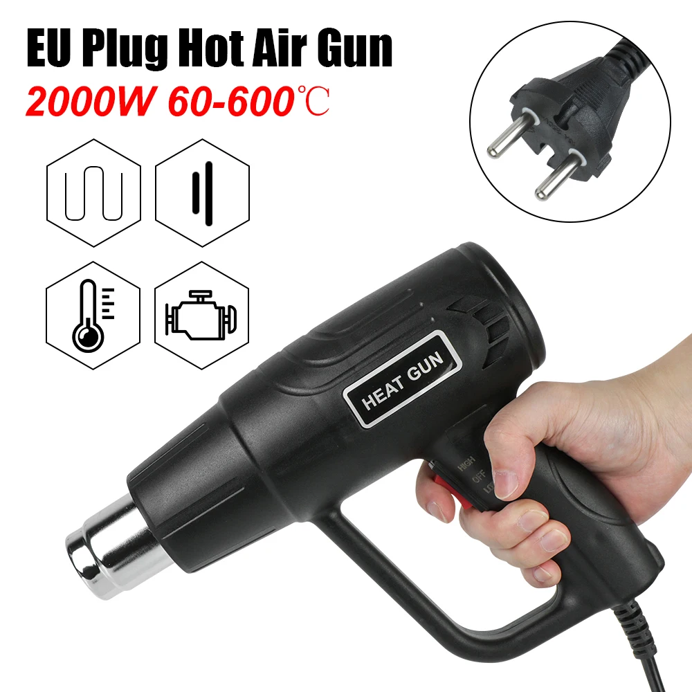 

60-600℃ Heat Gun 2000W 50HZ NO LCD Electric Hot Air Gun Power Tool Soldering Wrap Blower Heater Variable Temperature Hair Dryer